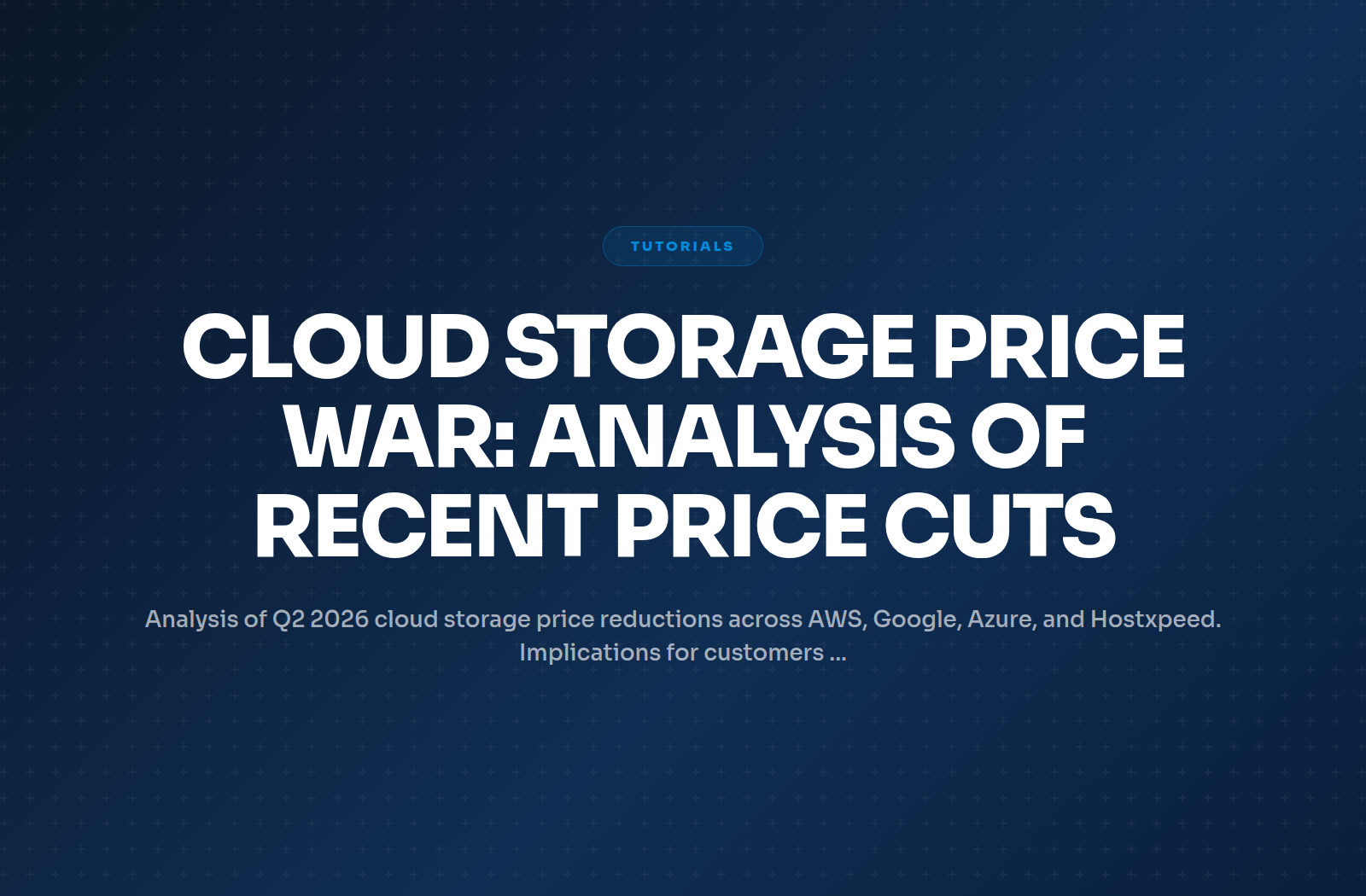 Cloud Storage Price War: Analysis of Recent Price Cuts